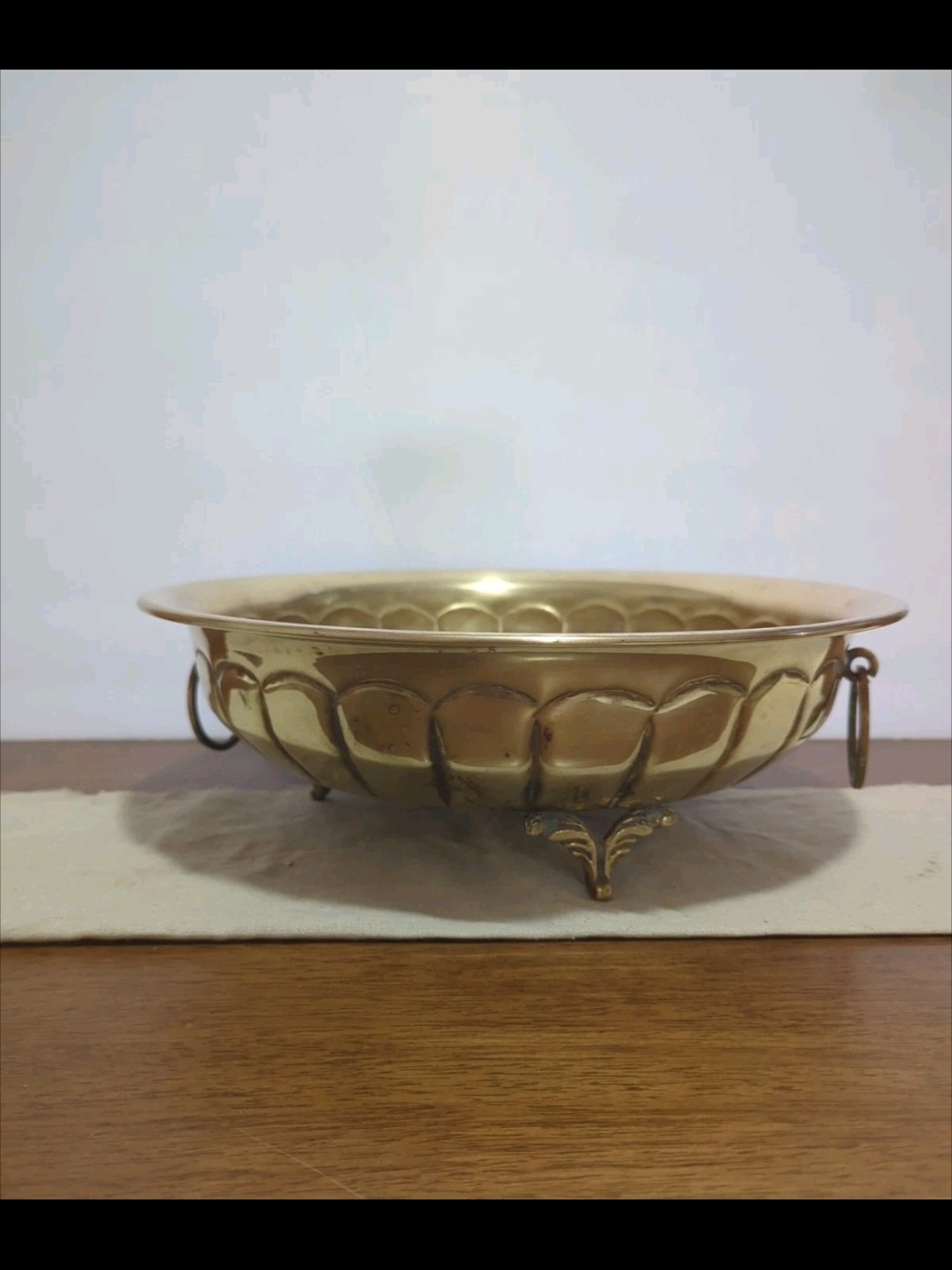 Vintage Brass Jardiniere Footed Planter Bowl Mid Century Hollywood Regency